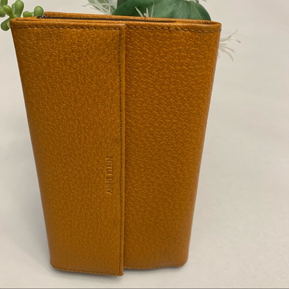 Anne Klein Leather Wallet Mustard Yellow Cute Minimalist Classy simple clutch - Picture 2 of 13